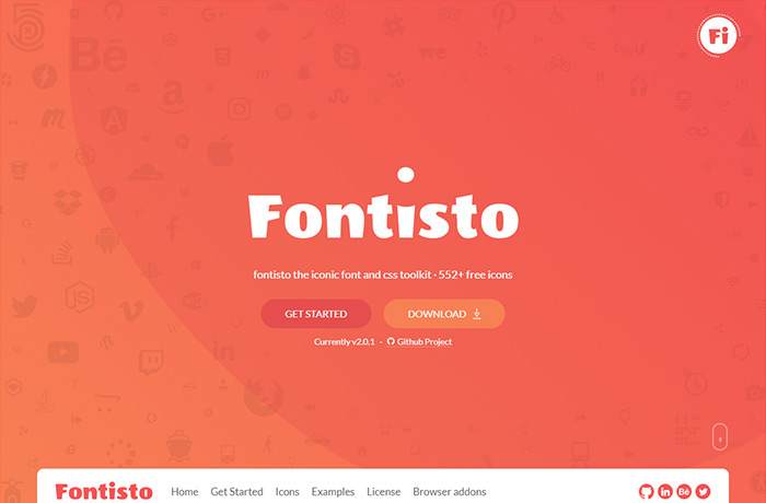 500種類以上のアイコンフォントとcssのツールキット Fontisto Webclips